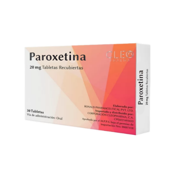 Paroxetina 20mg x 30 Tabletas Cleo Pharma
