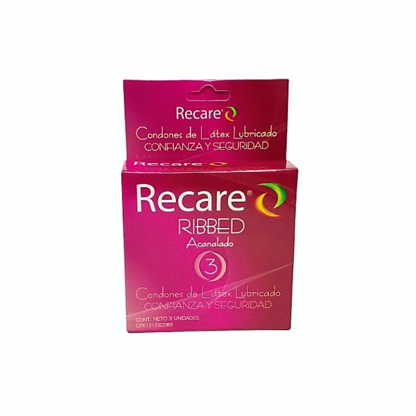 Recare Preservativo Ribbed X 3 Unidades