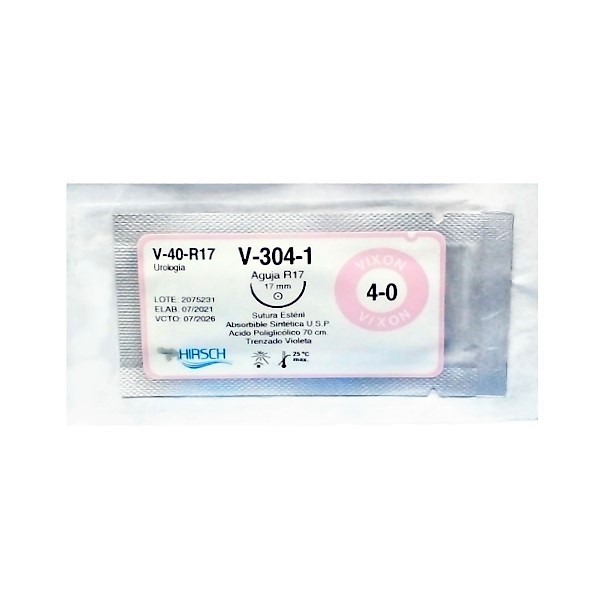 Sutura Vicryl 4 Aguja Curva V-304-1 Hirsch