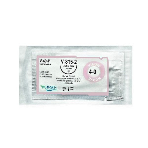 Sutura Vicryl 4 Aguja Curva V-315-2 Hirsch