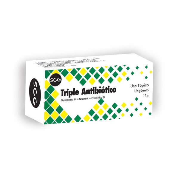 Tri Antibiotico Bacitracina+Neomicina+Polimixina B+Zinc Ungüento x 15Gr. Ssg
