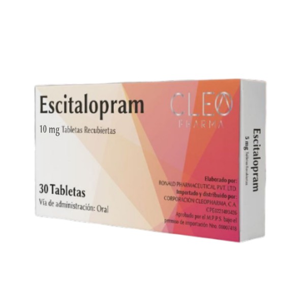 Escitalopram 10gr x 30 Tabletas Cleo Pharma