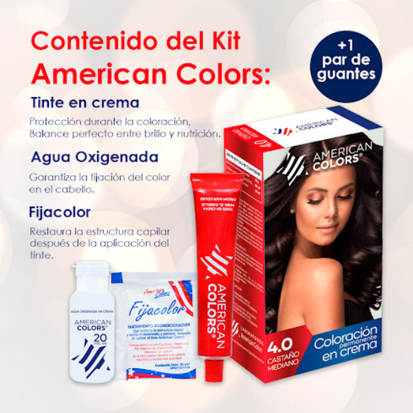 American Colors Tinte Kit 4.0 Castaño Mediano - Imagen 2