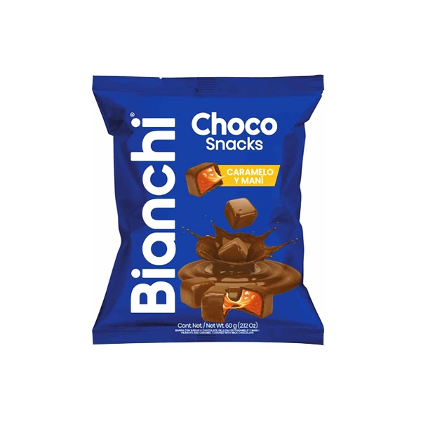 Bianchi Choco Snacks Caramelo Y Mani 60Gr