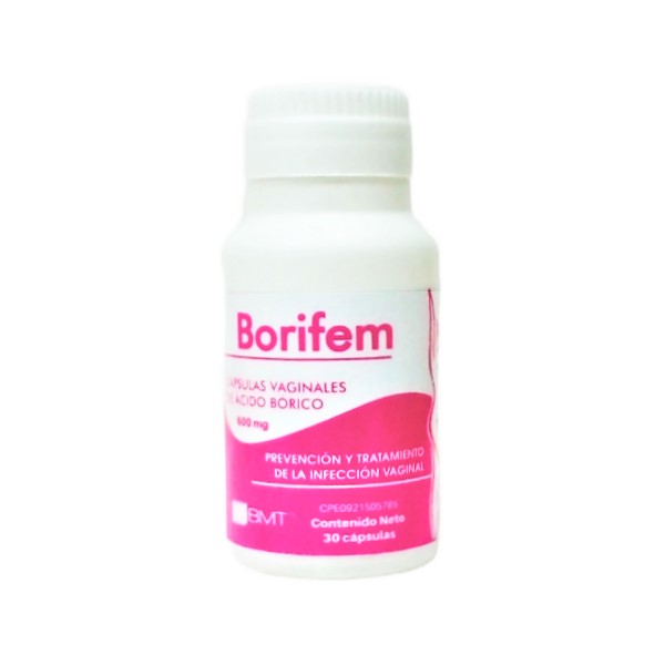 Borifem Ácido Bórico 600Mg X 30 Cápsulas Vaginales Bmt