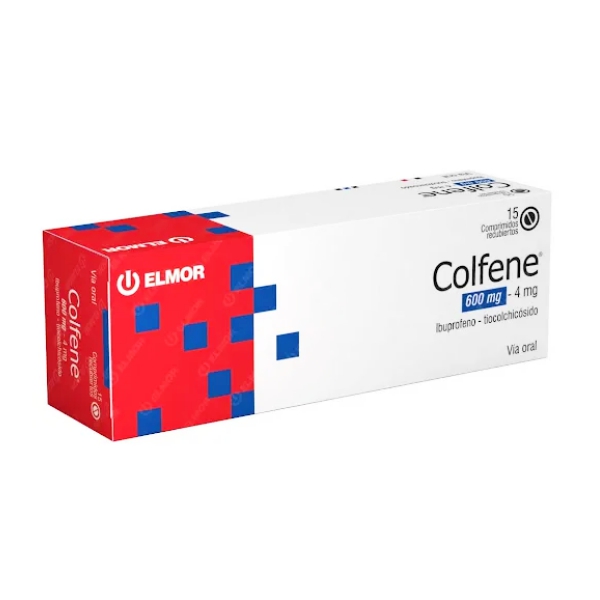 Colfene Ibuprofeno+Tiocolchicósido 600Mg/4Mg X 15 Tabletas . Elmor