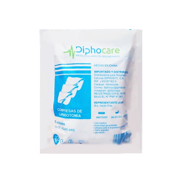 Compresa De Laparatomia (18X18) X 5 Esponjas Diphocare