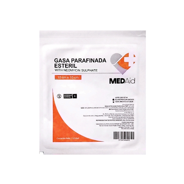 Gasa Parafinada Esteril Neomicina (10X10Cm) Medaid