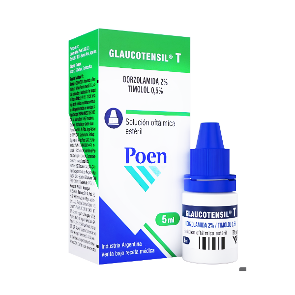 Glaucotensil T Dorzolamida+Timolol 0.5%.2% Solución Oftálmica X 5Ml Poen