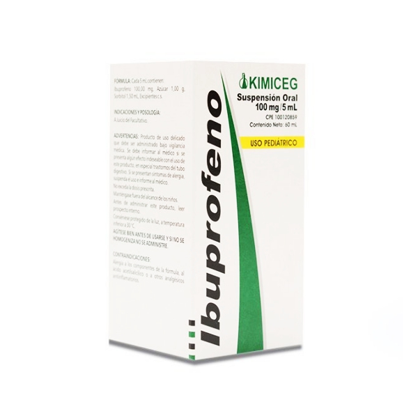 Ibuprofeno Jarabe Pediátrico 100Mg/5Ml X 60Ml Kimiceg