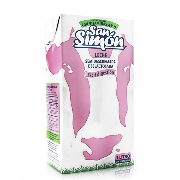 San Simon Leche Semidescremada Deslactosada 1Lt.