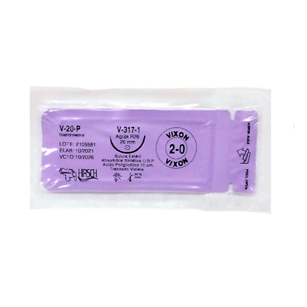 Sutura Vicryl 2 Aguja Curva V-317-1 Hirsch