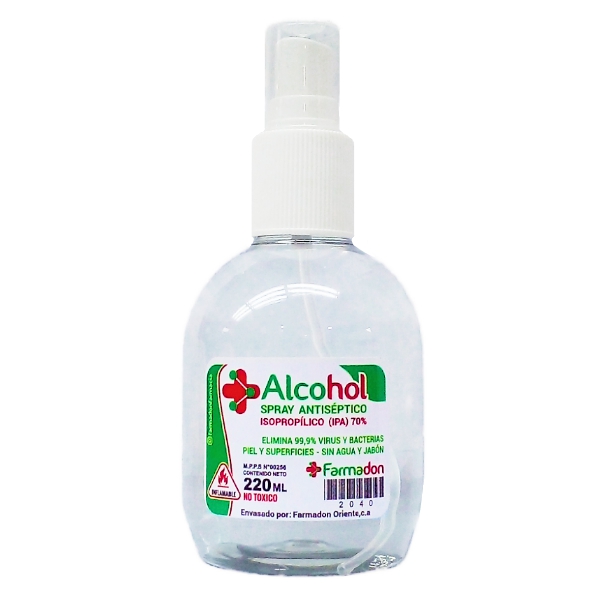 Alcohol Isopropílico Spray 220 ml - Farmadon