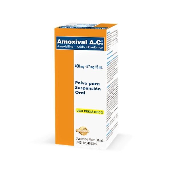 Amoxival A.C Ácido Clavulánico+Amoxicilina Suspensión Polvo 400Mg/57Mg X 60Ml Valmorca