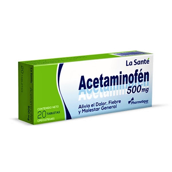 Acetaminofén 500mg x 20 Tabletas - La Santé