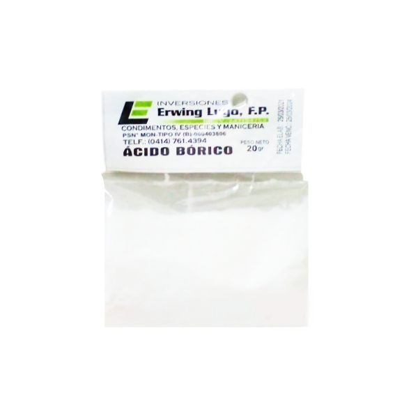 Ácido Bórico X 20Gr. Erwing Lugo