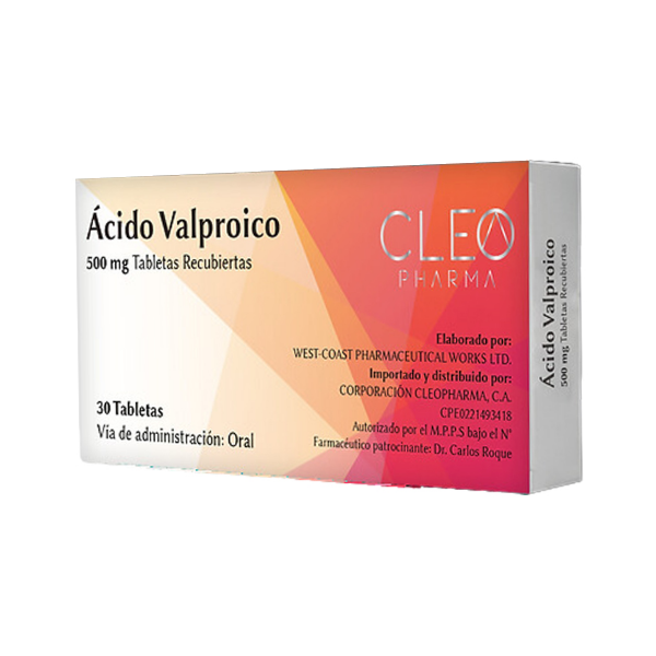 Ácido Valproico 500Mg X 30 Tabletas Cleo Pharma
