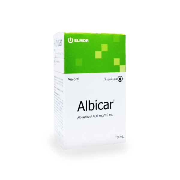 Albicar Albendazol Suspensión 400Mg/10Ml X 10Ml Elmor