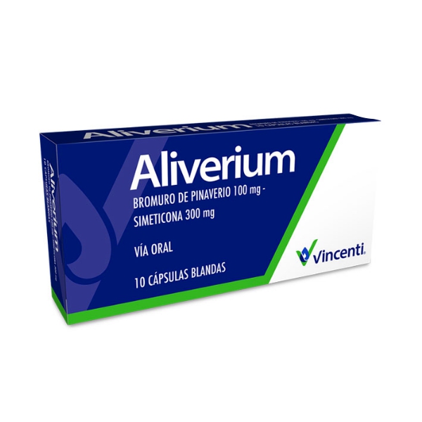 Aliverium Bromuro De Pinaverio+Simeticona 100Mg/300Mg X 10 Cápsulas Blandas Vincenti