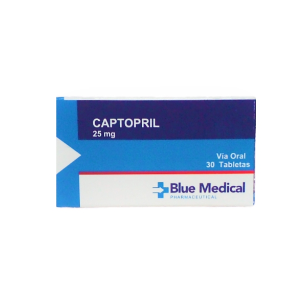 Captopril 25Mg X 30 Tabletas Blue Medical