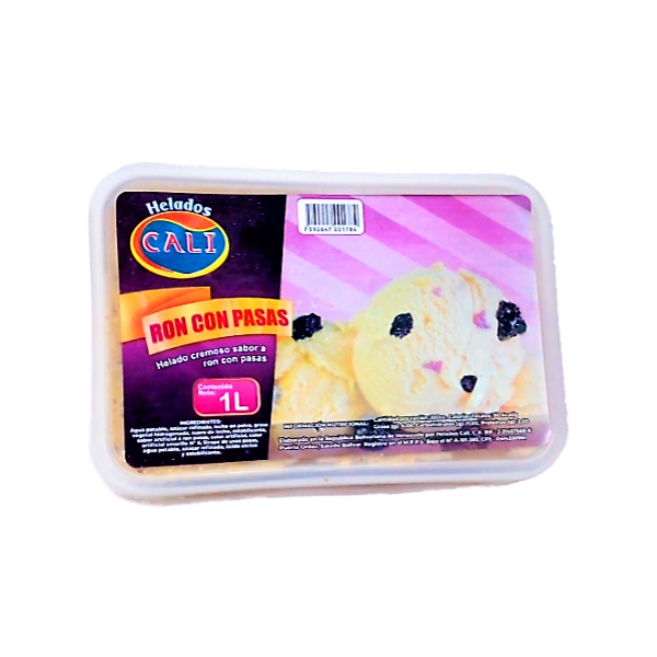 Cali Helado Ron Con Pasas 1Lt