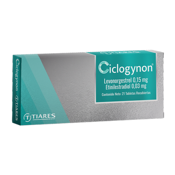 Ciclogynon Levonorgestrel+Etinilestradiol 0.15Mg/0.03Mg X 21 Comprimidos Tiares