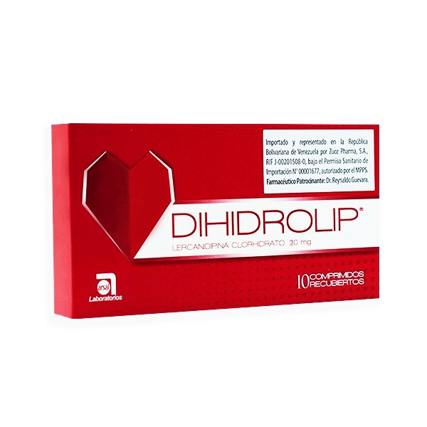 Dihidrolip Lercanidipina 20Mg X 10 Comprimidos Arsal Laboratorios