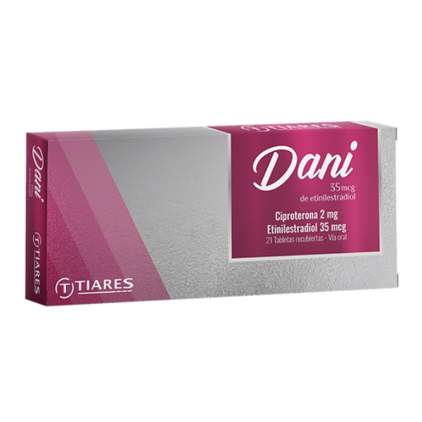 Dani-35 Ciproterona+Etinilestradiol 2Mg/0.035Mg X 21 Comprimidos Tiares