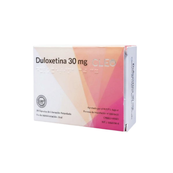 Duloxetina 30Mg X 30 Cápsulas LR Cleo Pharma