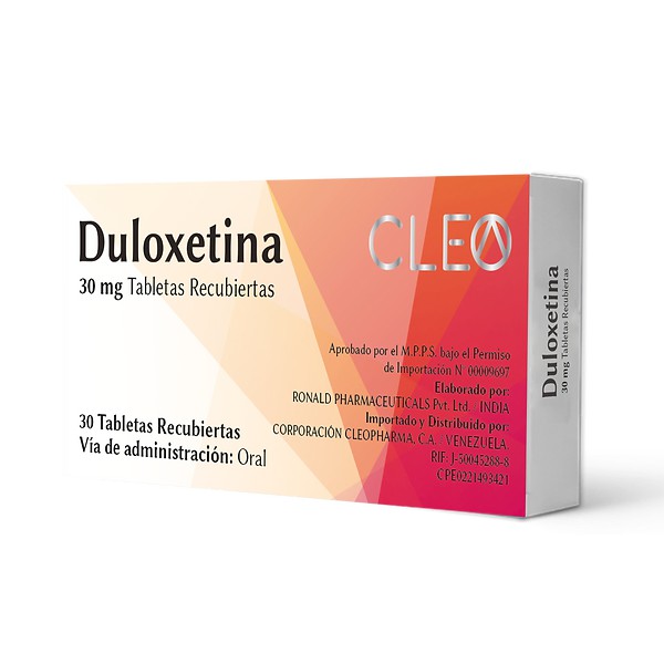 Duloxetina 30Mg X 30 Tabletas Cleo Pharma