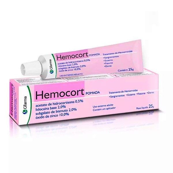 Hemocort Bismuto+Hidrocortisona+Lidocaína+Zinco Pomada X 25Gr Cifarma