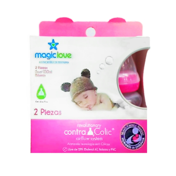 Magic-Love Set 2 Piezas Teteros Rosado 5Oz 150ml 10512P