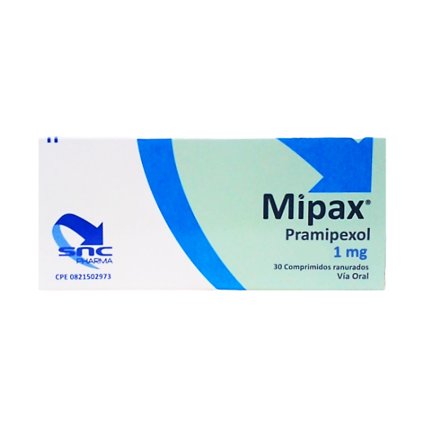 Mipax Pramipexol 1mg x 30 Comprimidos - SNC Pharma