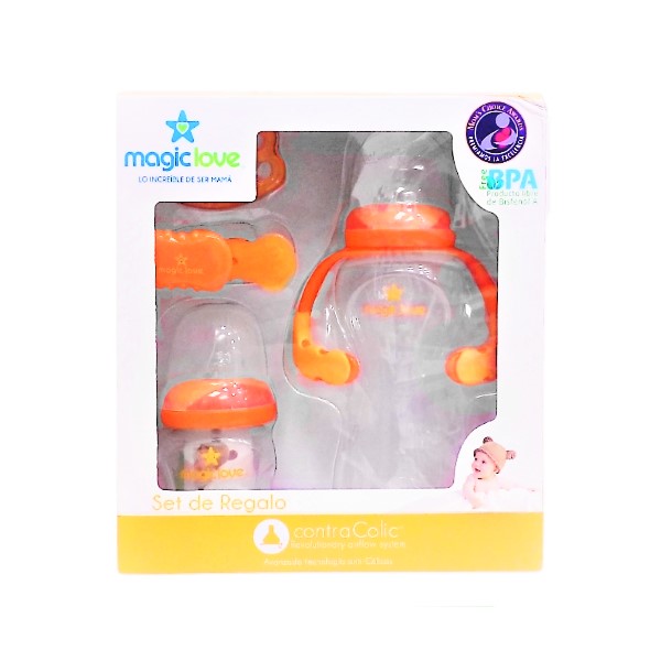 Magic-Love Set Regalo Teteros+ Naranja Rn 8400R