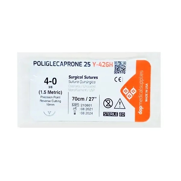 Sutura Monocryl 4-0 Aguja Curva/Cortante/Absorbible Y-426H Dopmedical