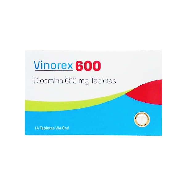 Vinorex Diosmina 600mg x 14 Tabletas - Medwise