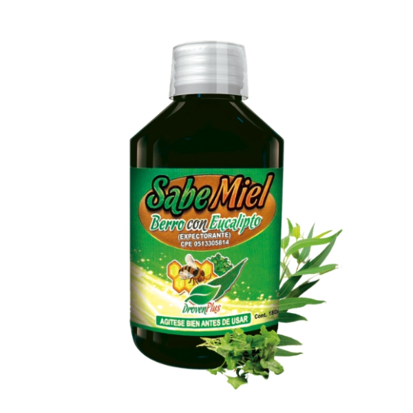 SabeMiel Berro Con Eucalipto Jarabe Expectorante 180ml - Drovenplus