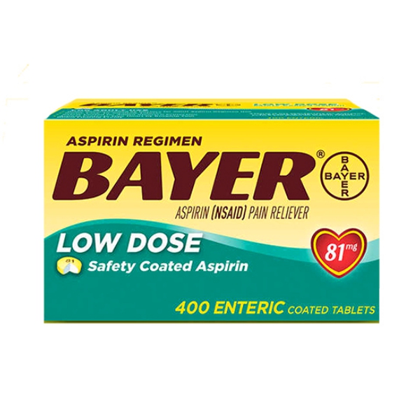 Aspirina Ácido Acetilsalicílico 81Mg X 400 Tabletas Bayer