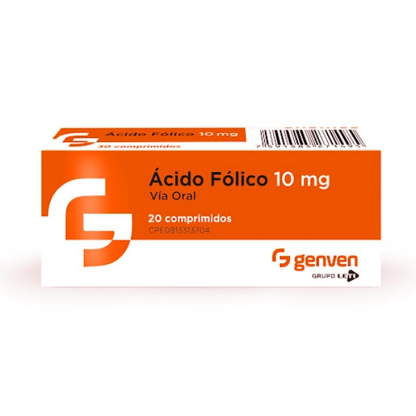 Ácido Fólico 10Mg X 20 Comprimidos Genven