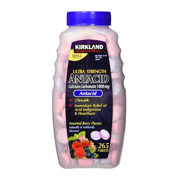 Antacid Carbonato De Calcio 1000Mg X 265 Tabletas Masticable Kirkland
