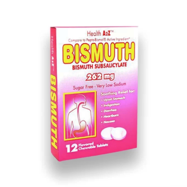Bismuth Subsalicilato De Bismuto 262Mg X 12 Tabletas Masticables