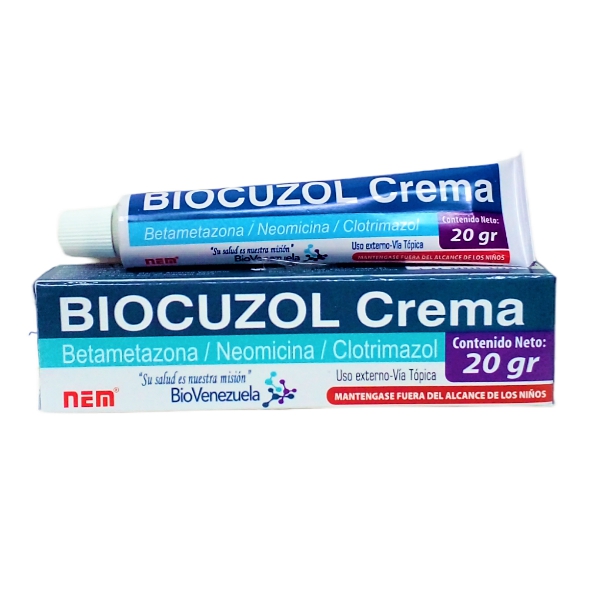 Biocuzol Betametasona+Clotrimazol+Neomicina Crema 20Gr. Biovenezuela