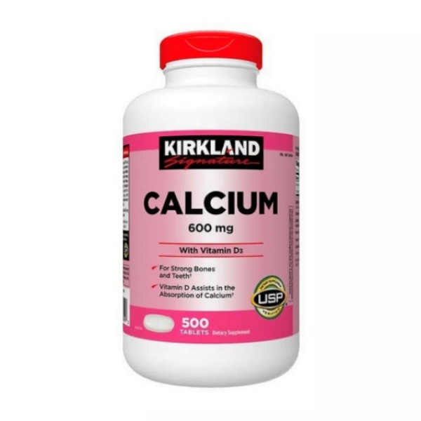Calcio+Vitamina D3 600Mg X 500 Tabletas Kirkland