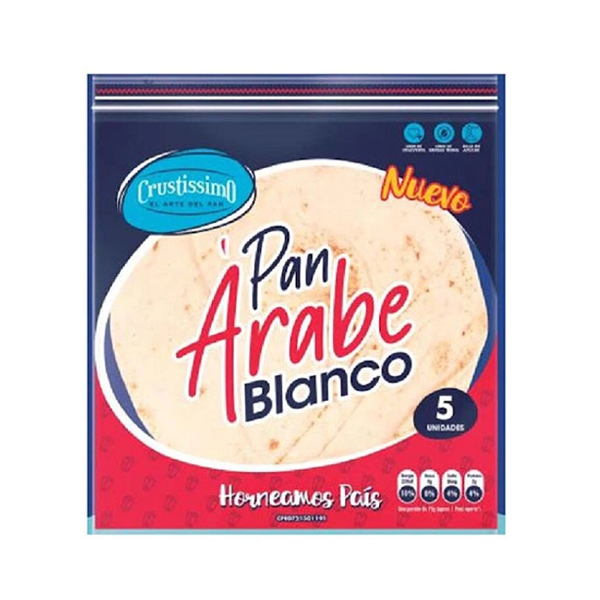 Crustissimo Pan Arabe Blanco X 5 Unidades