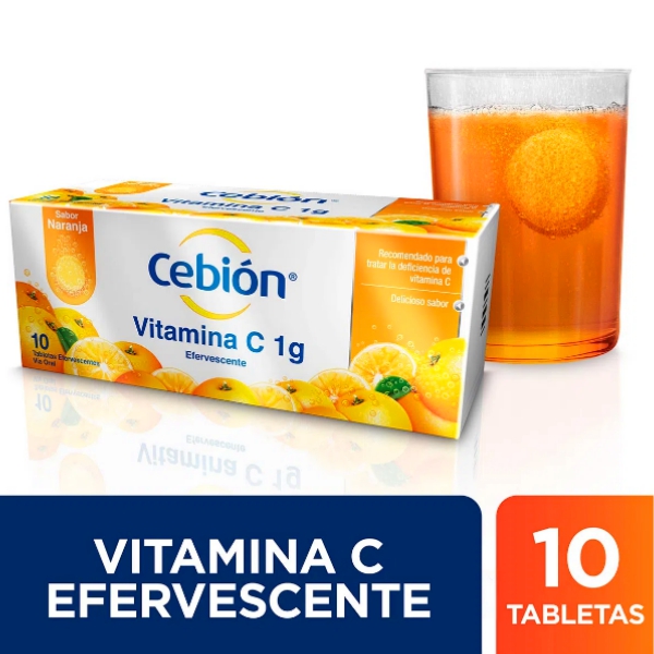 Cebion Vitamina C Efervescente 10 Tabletas X 1Gr. - Imagen 2