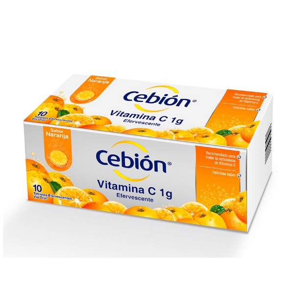 Cebion Vitamina C Efervescente 10 Tabletas X 1Gr. - Imagen 3