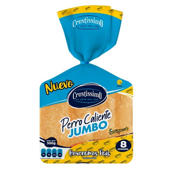 Crustissimo Para Perro Caliente Jumbo X 8 Unidades 500Gr