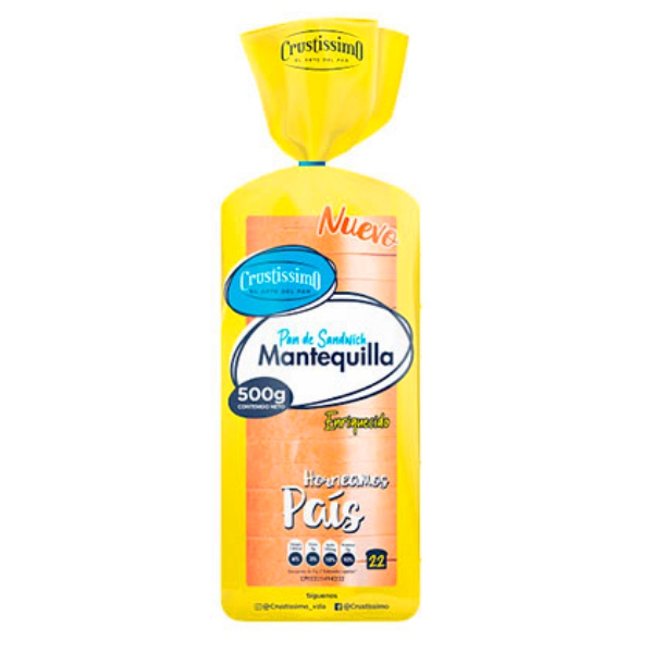 Crustissimo Para Sandwich Mantequilla. 500Gr