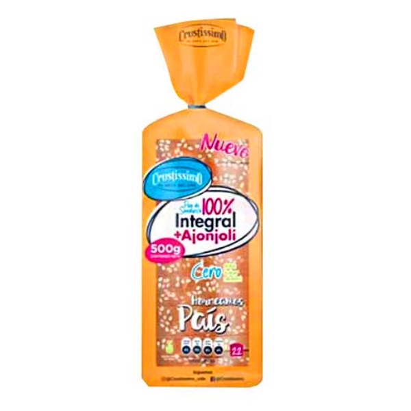 Crustissimo Para Sandwich Integral + Ajonjolí 500Gr