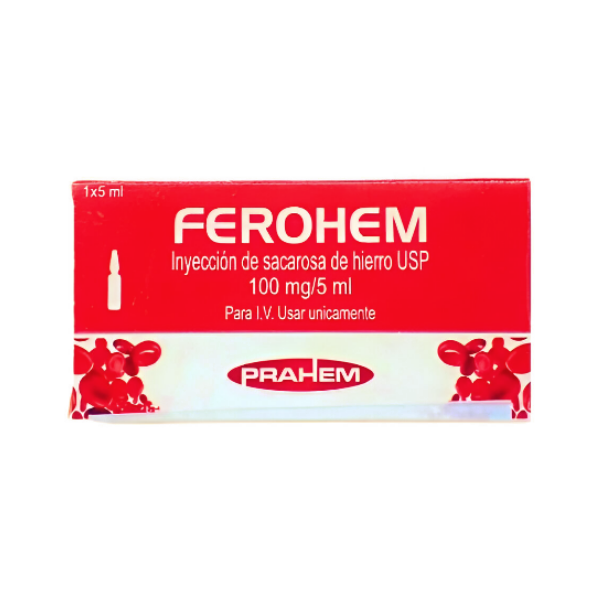 Ferrofer Hierro Ampolla 100mg/5ml I.V - Hencer - Farmadon - La Farmacia ...
